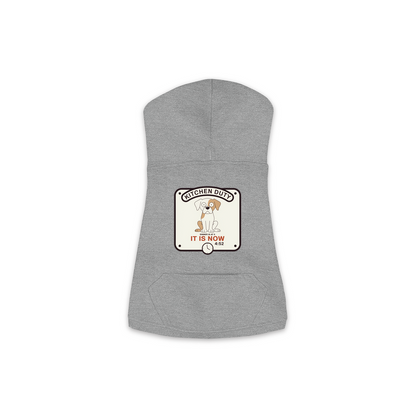 Dinner Is At 5 Dog Hoodie - Granite Heather Grey - XS to M