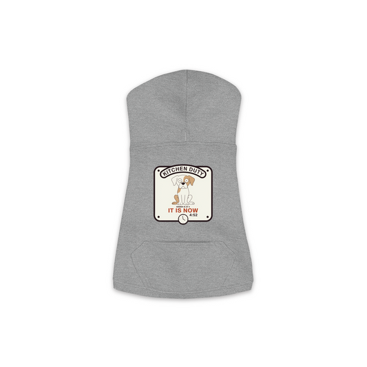 Dinner Is At 5 Dog Hoodie - Granite Heather Grey - XS to M