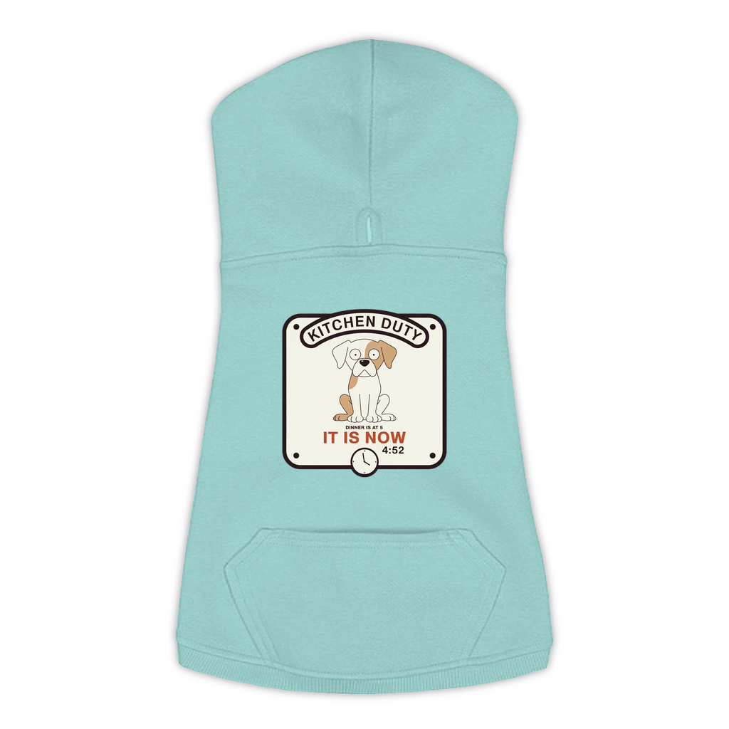 Dinner Is At 5 Dog Hoodie - Saltwater Blue - L to 3XL