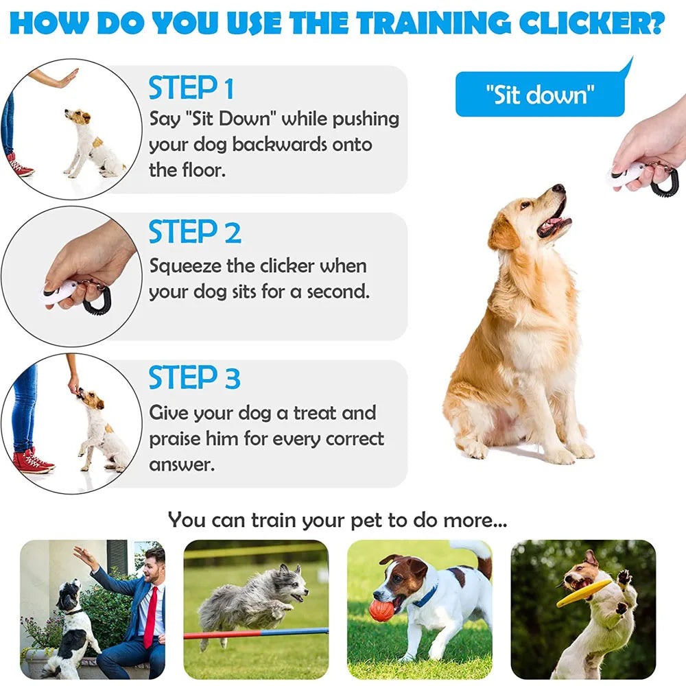 Dog Training Clicker with adjustable wrist strap, dog training tool — SniffWaggleNWalk