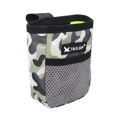 Dog Training Treat Pouch — hands-free belt clip pouch with wipeable liner, close-up fabric — SniffWaggleNWalk
