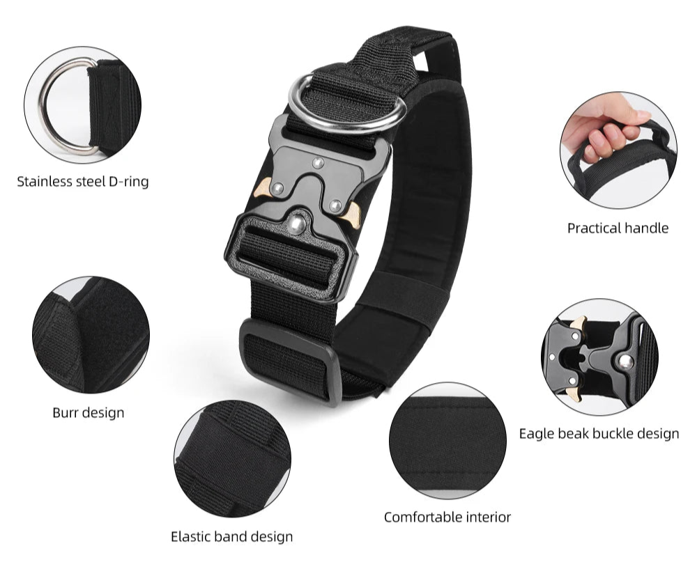 TitanPaw tactical dog collar nylon webbing quality detail