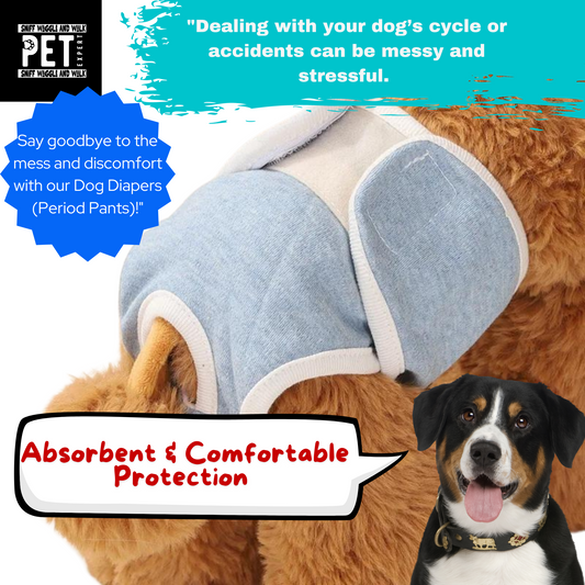 Dog Diapers (Period Pants) – Leak-Proof, Absorbent & Comfortable Protection for Your Pet.Sniffwaggleandwalk™