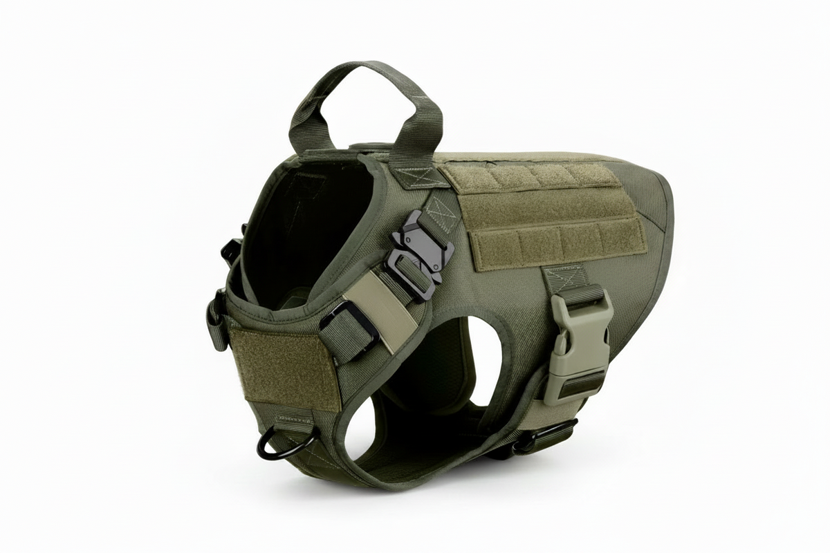 tactical dog harness, green