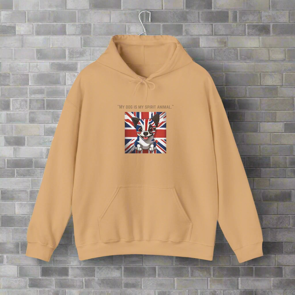 Unisex Blend "My dog is my spirit animal."™ Hooded Sweatshirt - Sniff Waggle And Walk peach