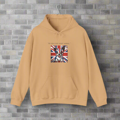 Unisex Blend "My dog is my spirit animal."™ Hooded Sweatshirt - Sniff Waggle And Walk peach