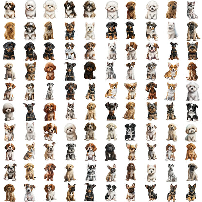 waterproof Laptop Car Luggage Notebook Scrapbook dog stickers 50/100. - Sniff Waggle And Walk