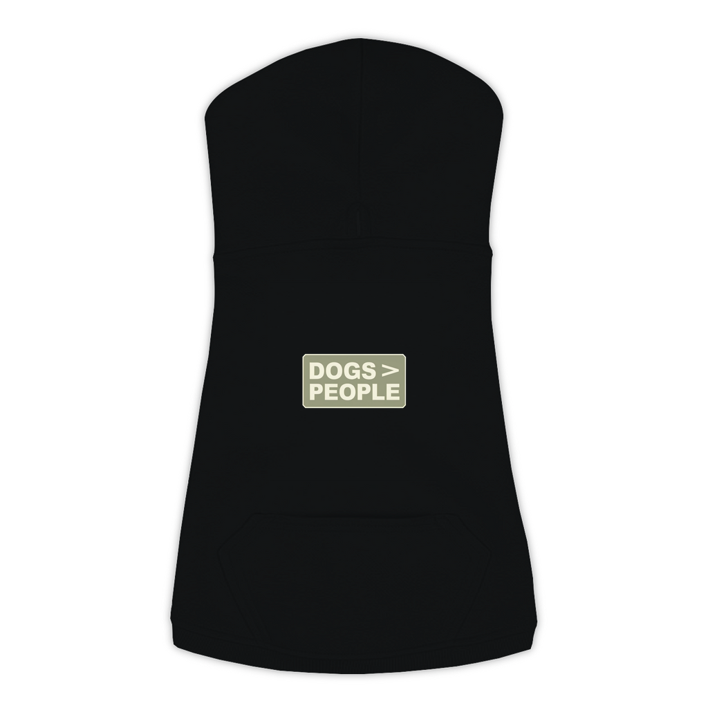 Dogs > People Dog Hoodie — Black, Large Sizes (L-3XL)