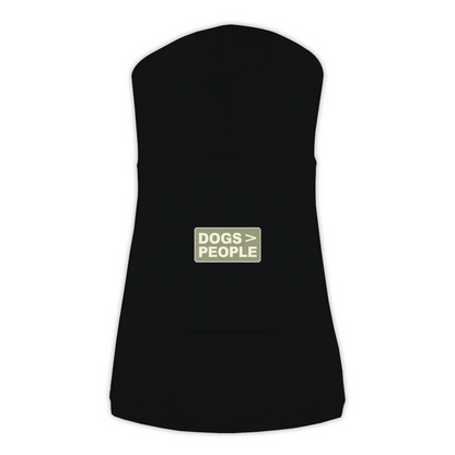 Dogs > People Dog Hoodie — Black, Large Sizes (L-3XL)