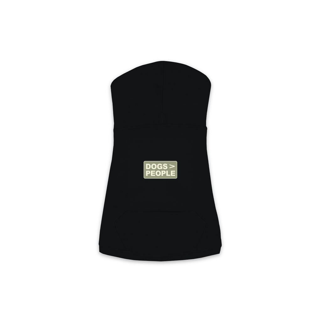 Dogs > People Dog Hoodie — Black, Small Sizes (XS-M)