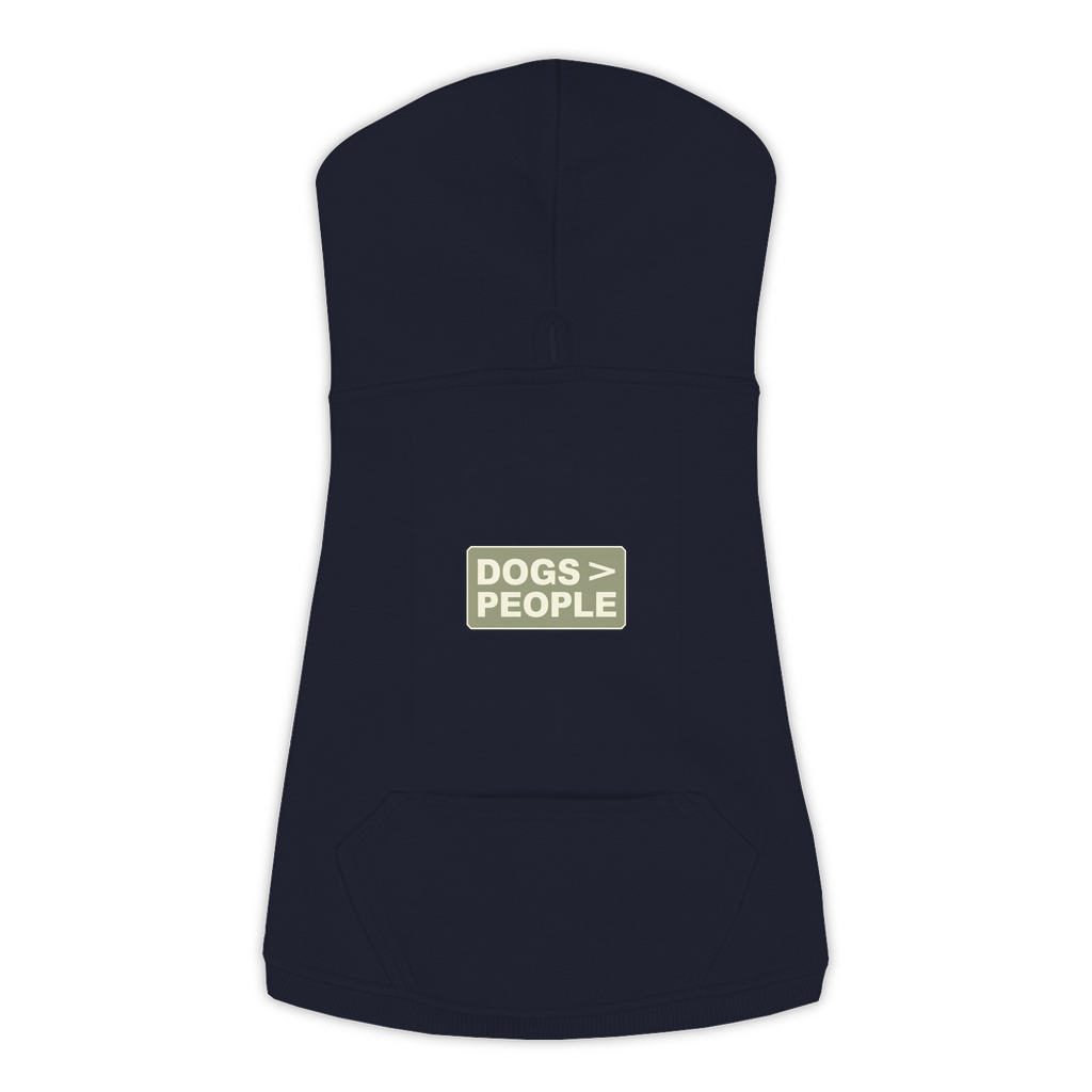 Dogs > People Dog Hoodie — Navy, Large Sizes (L-3XL)
