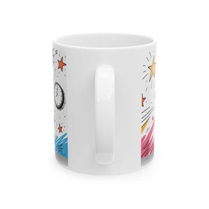 Golden Retriever ceramic coffee mug, 11oz and 15oz colourful doodle style Golden gift - view 4