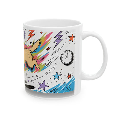Golden Retriever ceramic coffee mug, 11oz and 15oz colourful doodle style Golden gift - view 6