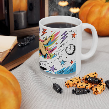 Golden Retriever ceramic coffee mug, 11oz and 15oz colourful doodle style Golden gift - view 9