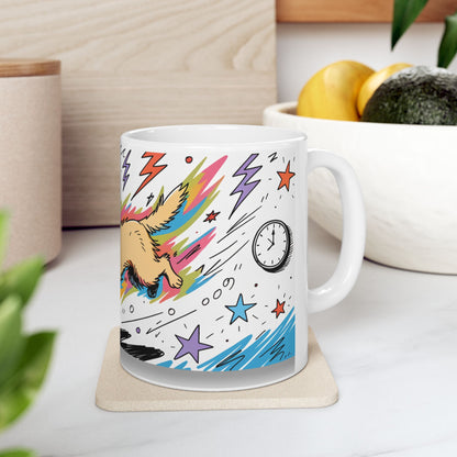 Golden Retriever ceramic coffee mug, 11oz and 15oz colourful doodle style Golden gift - view 10