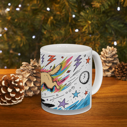 Golden Retriever ceramic coffee mug, 11oz and 15oz colourful doodle style Golden gift - view 12