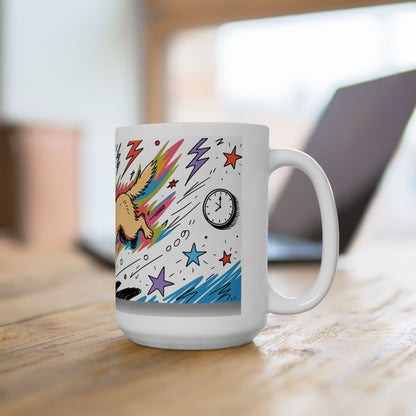 Golden Retriever ceramic coffee mug, 11oz and 15oz colourful doodle style Golden gift - view 18