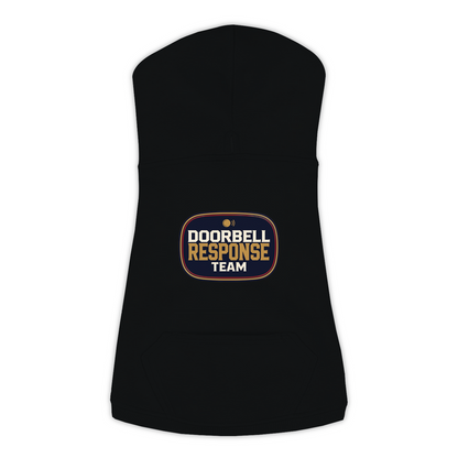 Doorbell Response Team dog hoodie in black, sizes L to 3XL