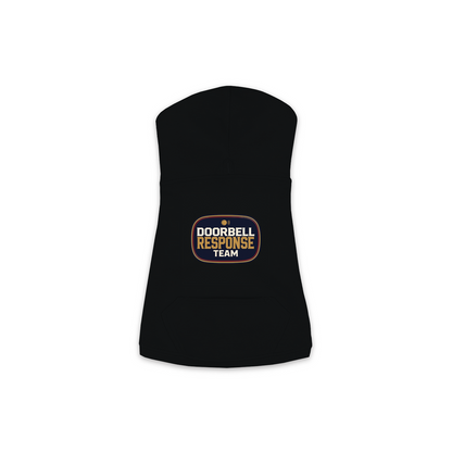 Doorbell Response Team dog hoodie in black, sizes XS to M