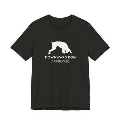Downward Dog Approved yoga dog t-shirt colour Navy