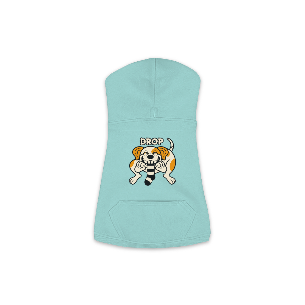 Drop Labrador dog hoodie in Saltwater, sizes XS-M