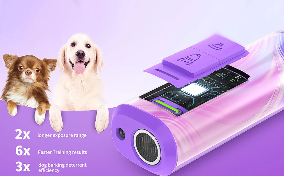 Dog training device with two dogs on a purple background