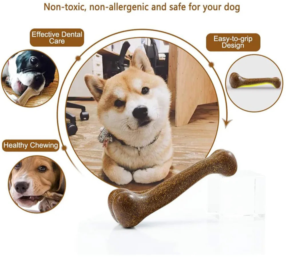 BamboBone beef bacon flavour brown and yellow variants Bulldog drooling over plate