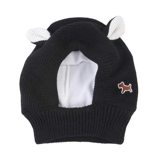 Ear Defending Dog Hat — knitted noise-reducing ear-cover hat for dogs, fit on medium dog — SniffWaggleNWalk