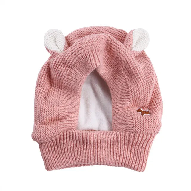 Ear Defending Dog Hat — knitted noise-reducing ear-cover hat for dogs, all colours laid flat — SniffWaggleNWalk