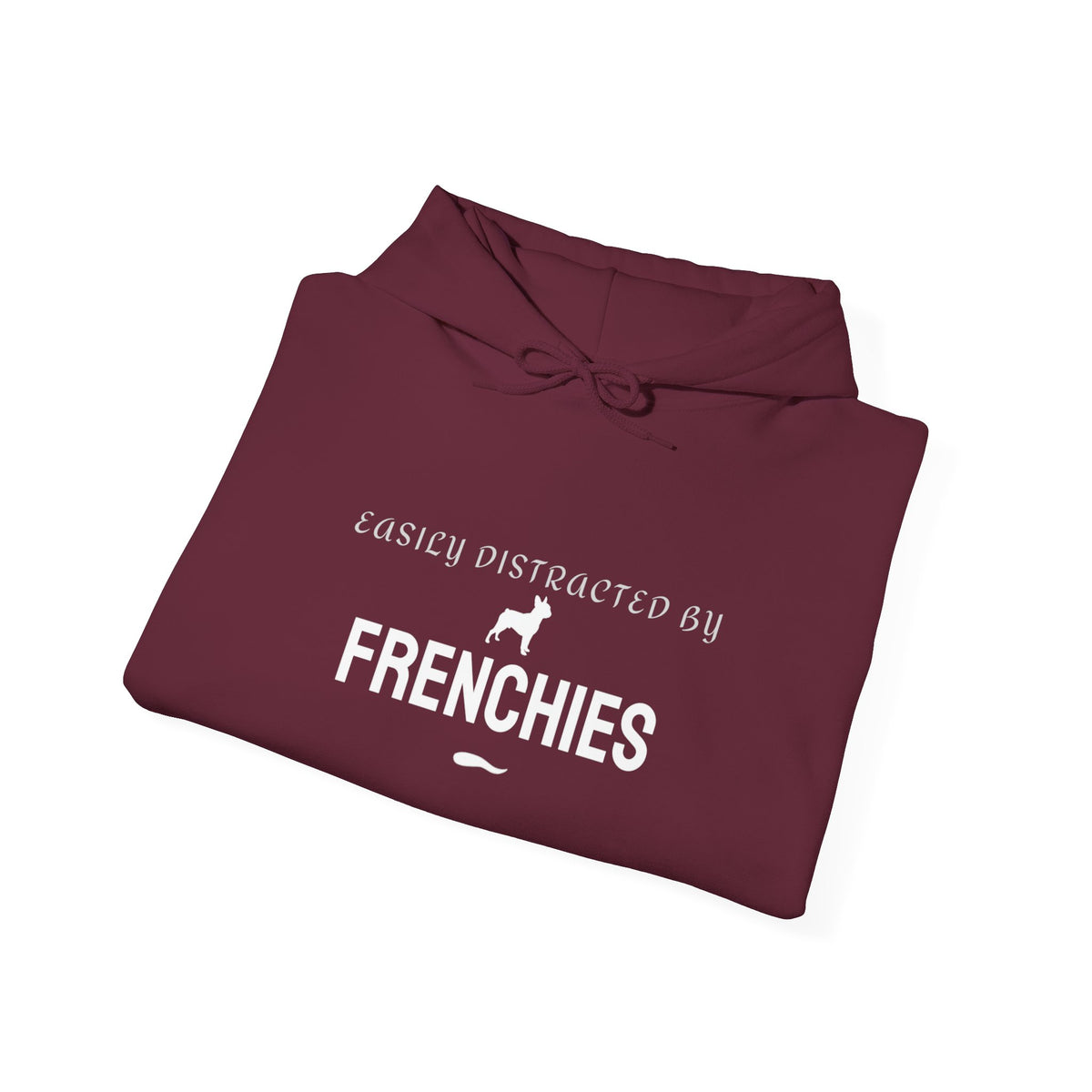 Easily Distracted by Frenchies hoodie black flat lay