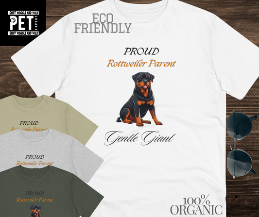 PROUD ROTTWEILER PARENT "Gentle Giant" Organic T-shirt - Unisex - Sniff Waggle And Walk