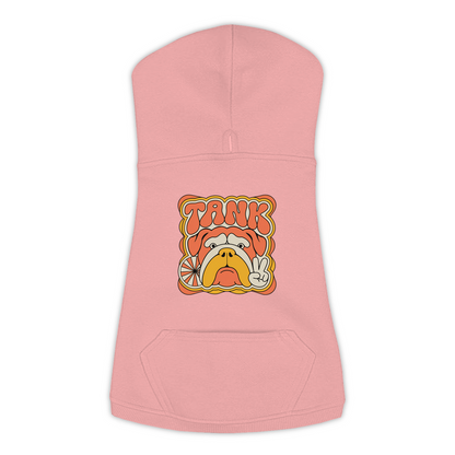 English Bulldog Groovy Retro Hoodie in Mauvelous - front view