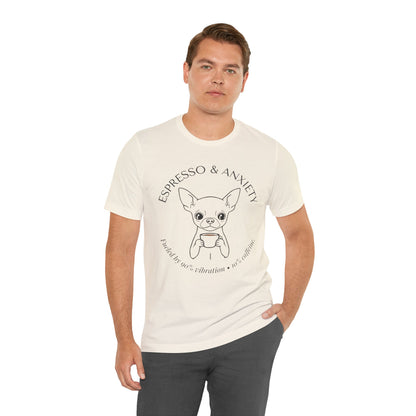 Espresso & Anxiety Chihuahua T-Shirt size chart