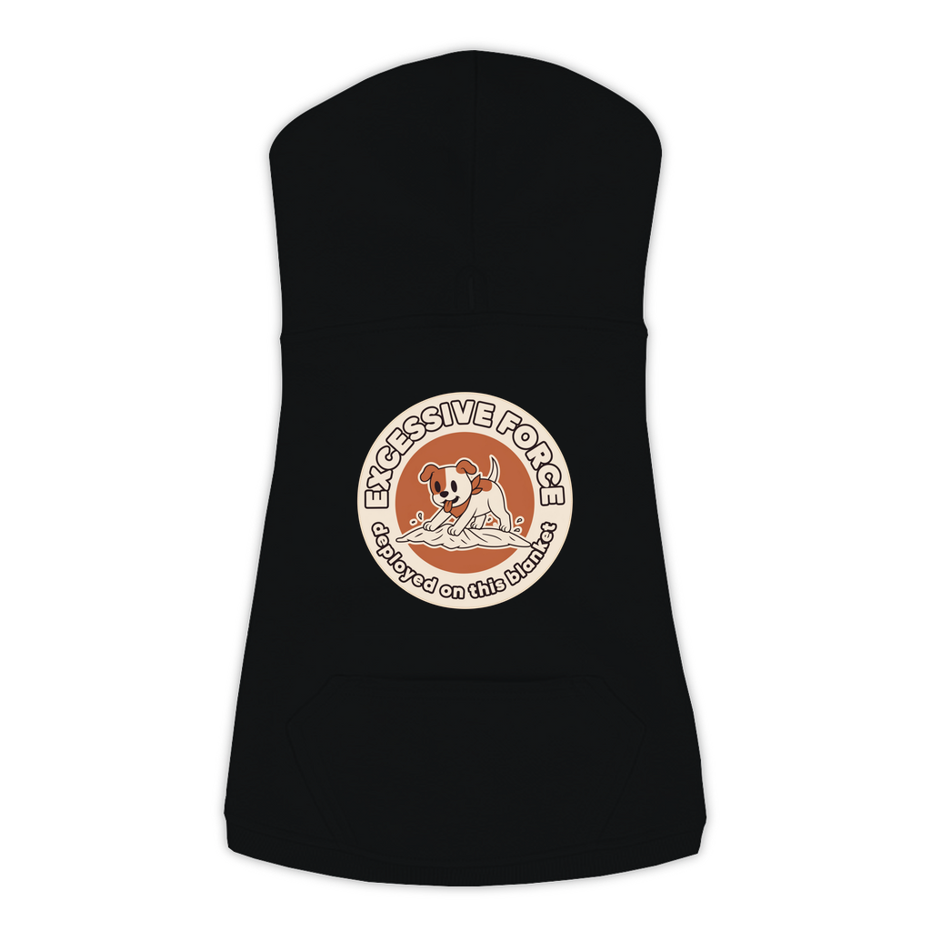 Excessive Force Dog Hoodie in Black, sizes L to 3XL