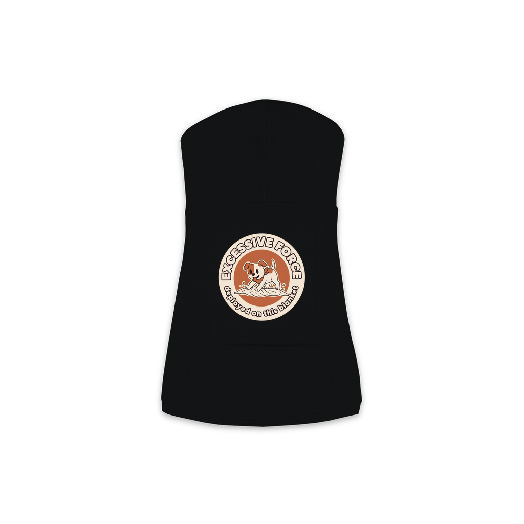 Excessive Force Dog Hoodie in Black, sizes XS to M