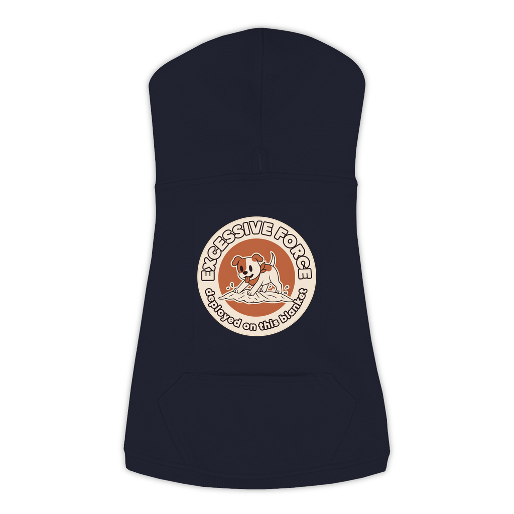 Excessive Force Dog Hoodie in Navy, sizes L to 3XL