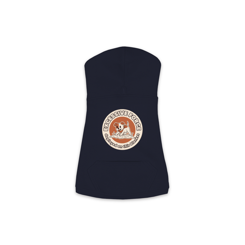 Excessive Force Dog Hoodie in Navy, sizes XS to M