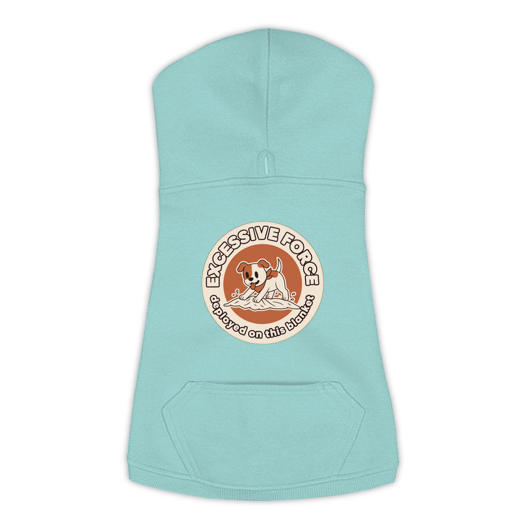 Excessive Force Dog Hoodie in Saltwater, sizes L to 3XL