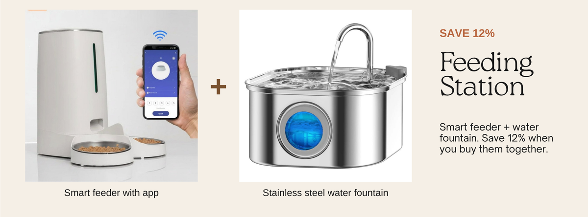 Feeding Station bundle: smart pet feeder and water fountain, save 12% — SniffWaggleNWalk™