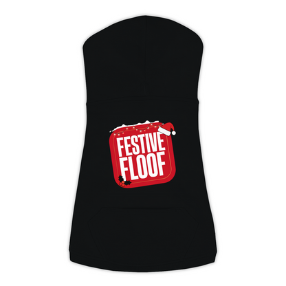 Festive Floof Dog Hoodie — Black, Large (L)