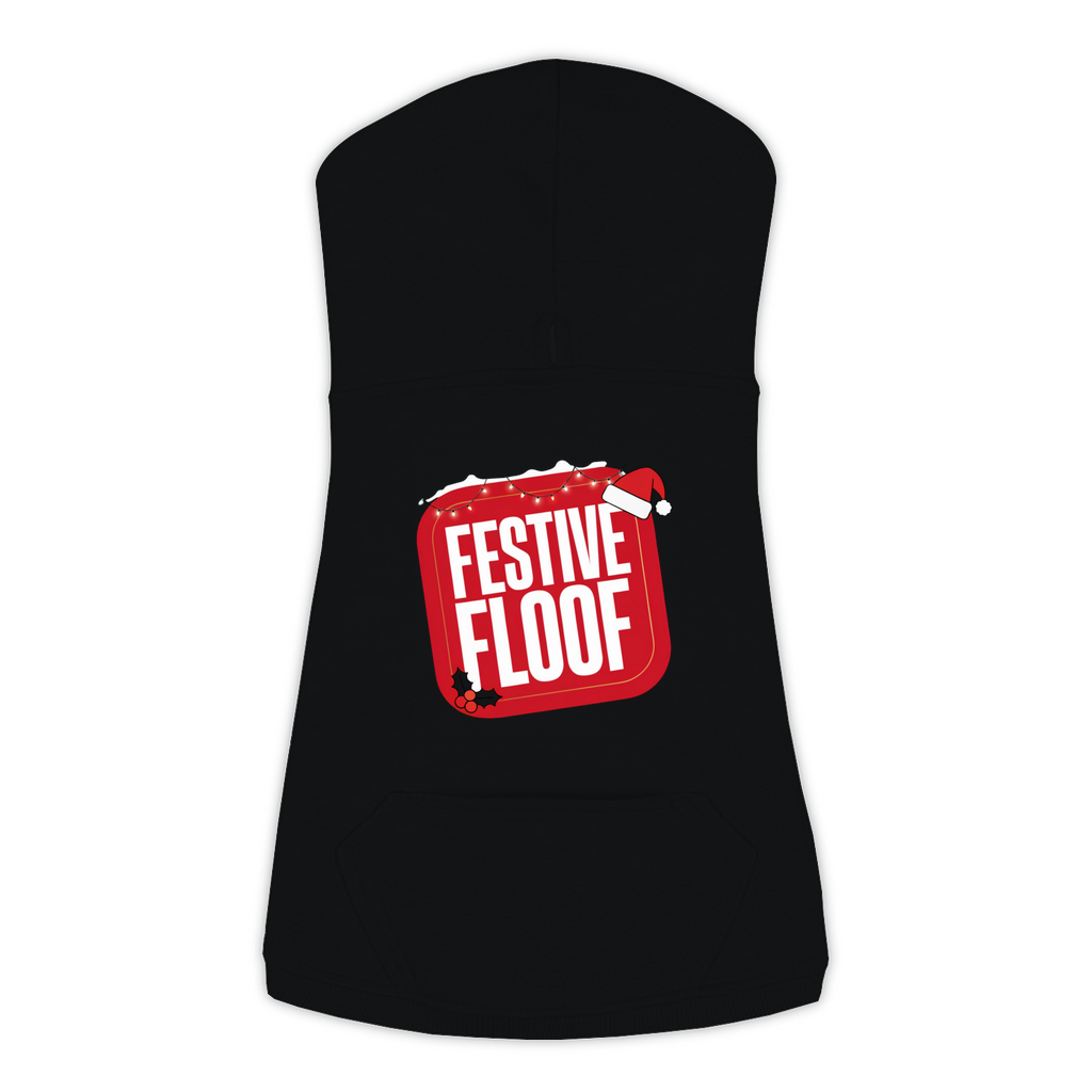 Festive Floof Dog Hoodie — Black, XXXL (3XL)