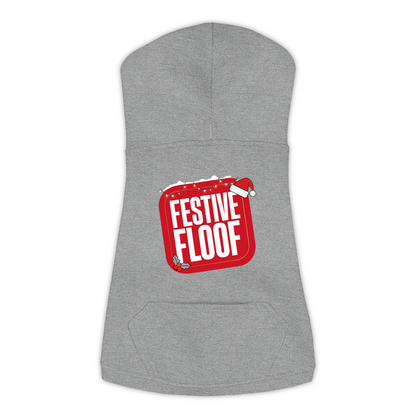 Festive Floof Dog Hoodie — Granite Heather, Large (L)