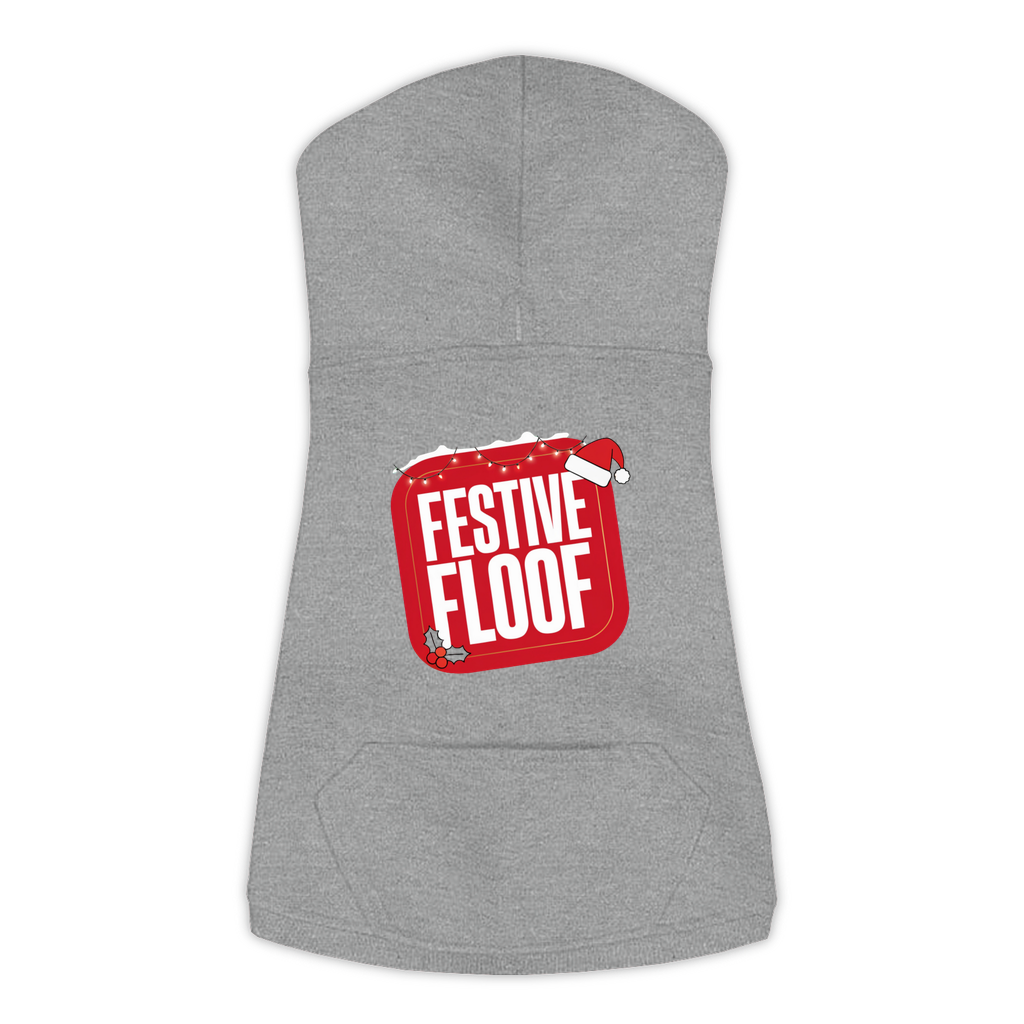Festive Floof Dog Hoodie — Granite Heather, XXL (2XL)