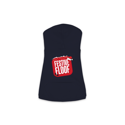 Festive Floof Dog Hoodie — Navy, Medium (M)
