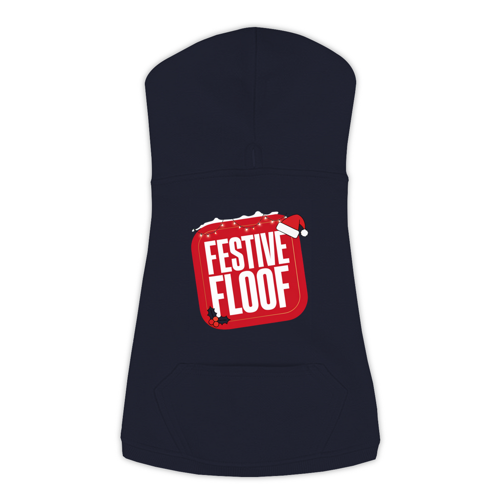 Festive Floof Dog Hoodie — Navy, XXXL (3XL)