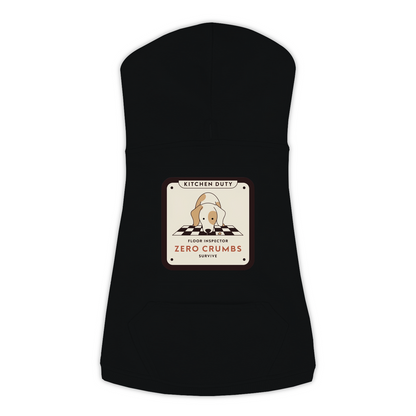 Floor Inspector funny dog hoodie in black, sizes L to 3XL