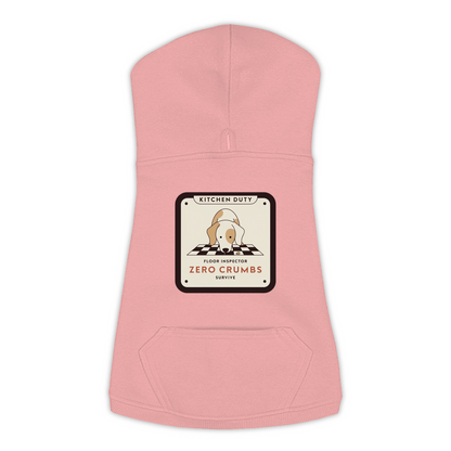Floor Inspector funny dog hoodie in mauvelous pink, sizes L to 3XL