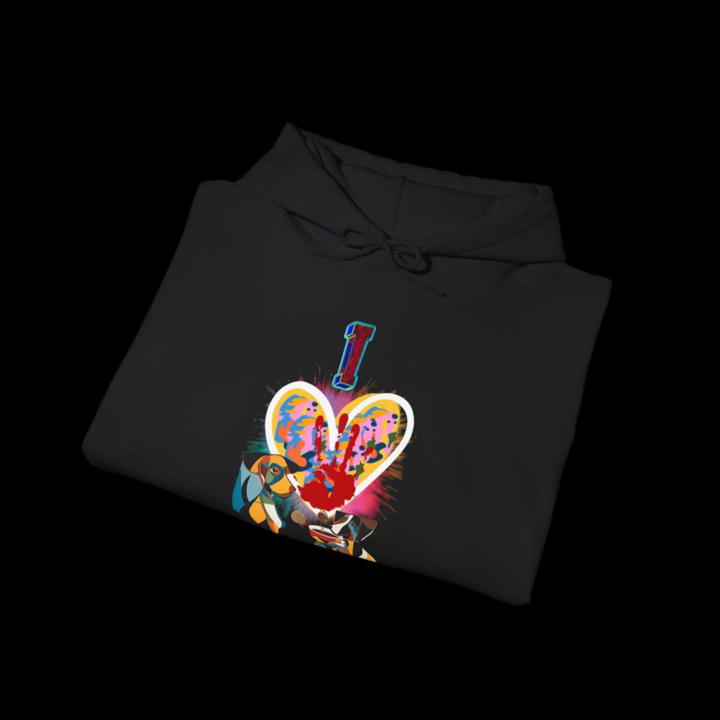 i love dogs hoodie premium folded 