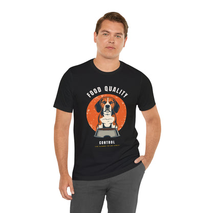 Food Quality Control Beagle t-shirt — Dark Grey Heather colour option