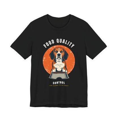 Food Quality Control Beagle t-shirt — Navy colour option